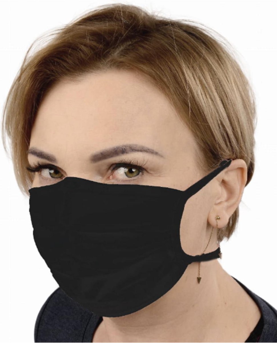 Mondmasker Zwart | 2 stuks | Mondkapje - Wasbaar | Europees product OEKO-TEX Standard 100 gecertificeerd